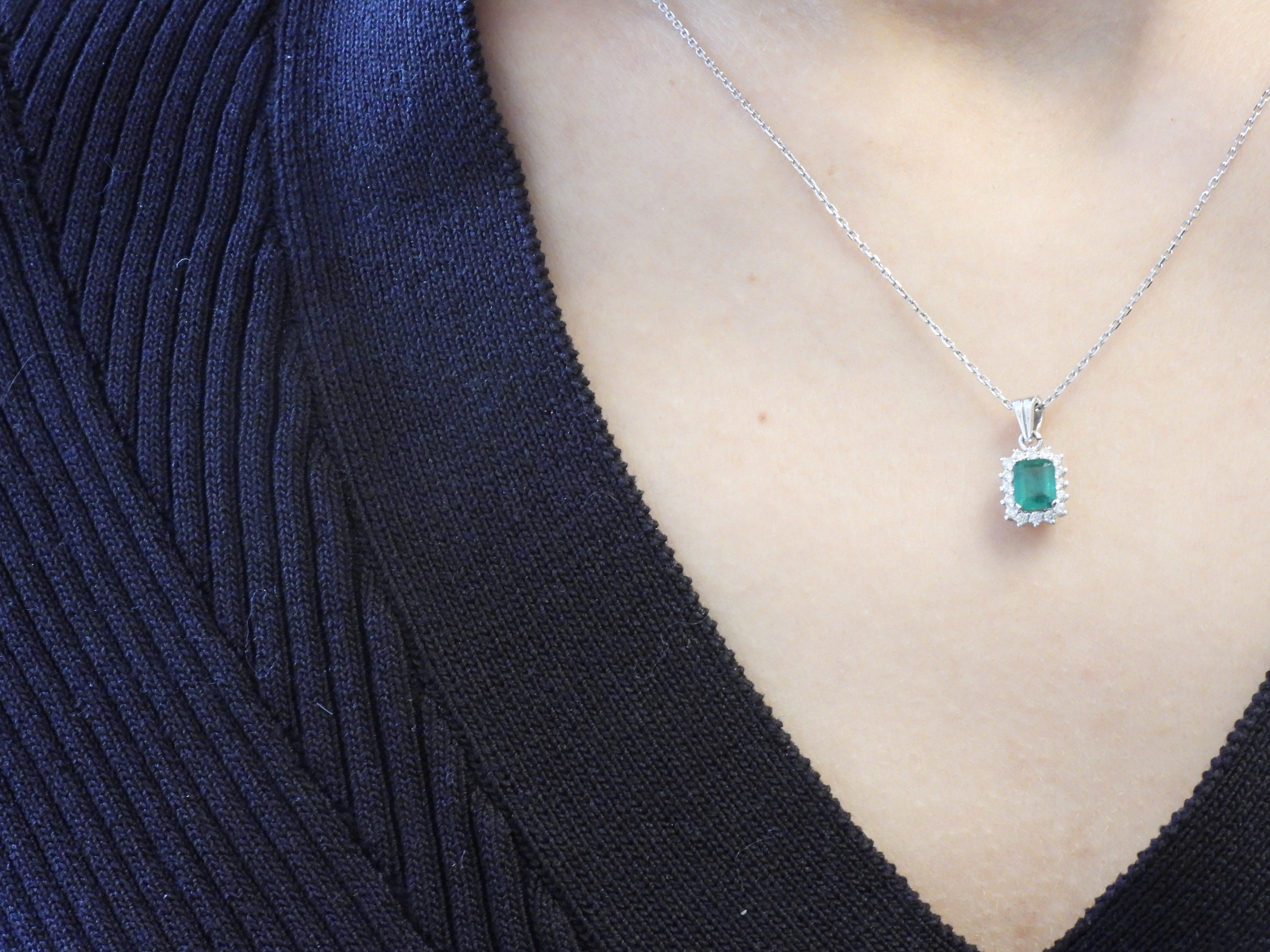 Rectangular Emerald and Diamonds