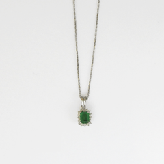 Rectangular Emerald and Diamonds